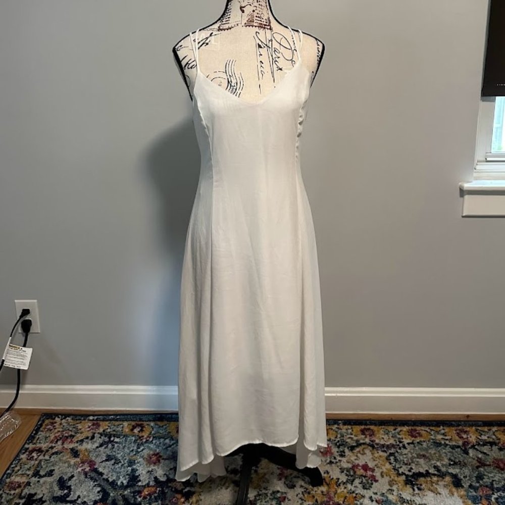 Lush Elegant White Fitted Dress - Size S
